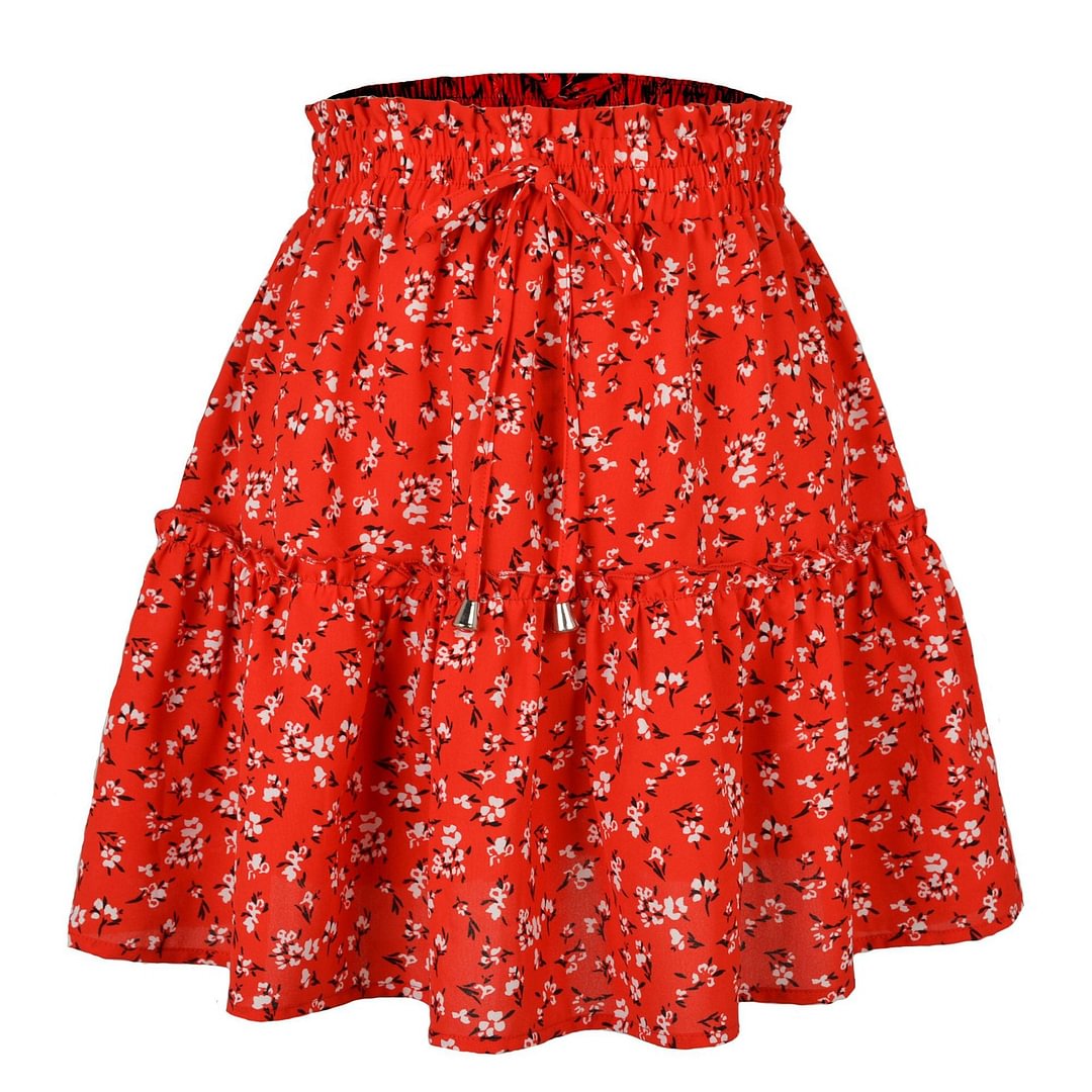 Summer Floral Print Short Skirts Women 2022 New Fashion Casual Plus Size High Waist Skirt Female Boho Beach Sexy Mini Skirt