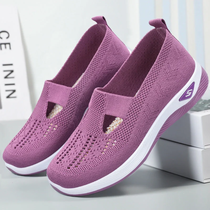 Women's Slip On Wide Arch Support Breathable Elderly Walking Sandals Shoes