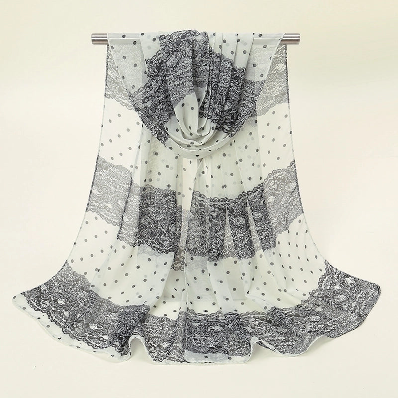 Women’s Sweet Flower Chiffon Printing Silk Scarf