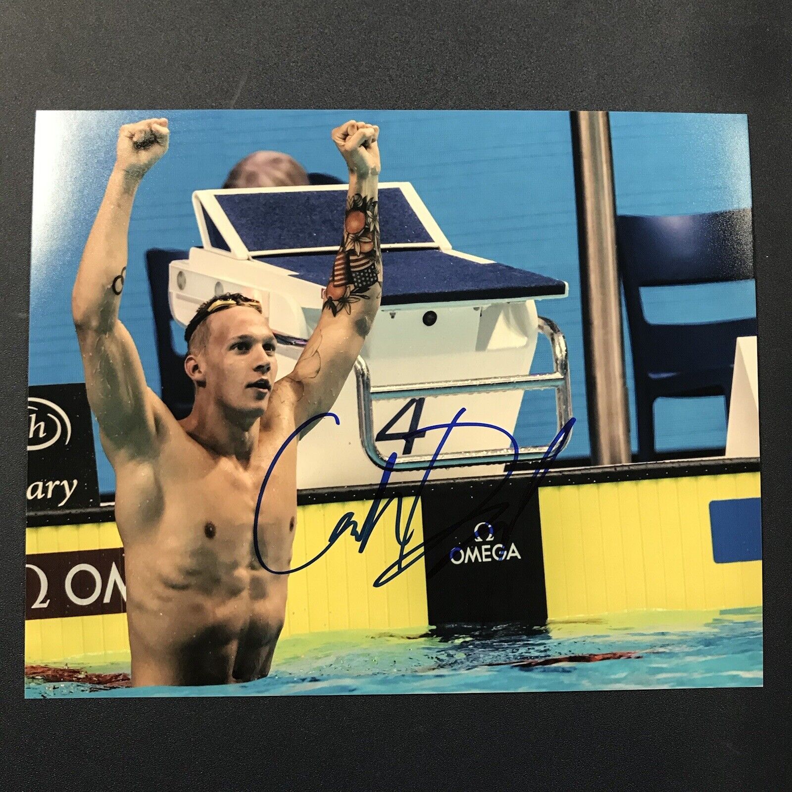 CAELEB DRESSEL HAND SIGNED 8x10 Photo Poster painting USA OLYMPICS SWIMMING AUTOGRAPHED RARE COA