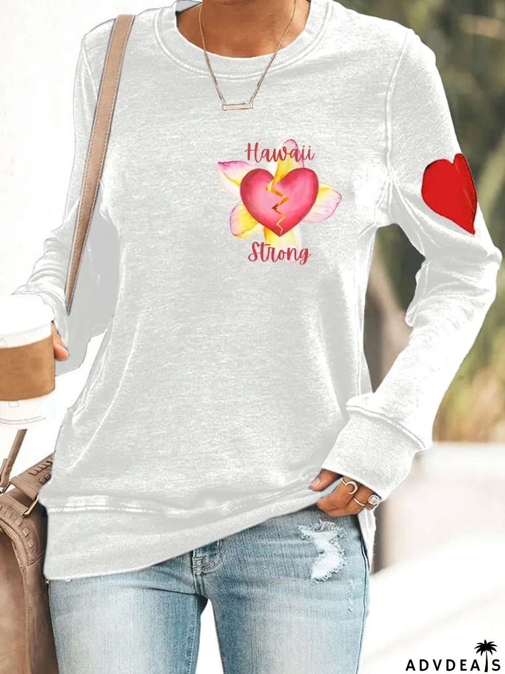 Women's Hawaii Strong Pray For Maui Print Sweatshirt