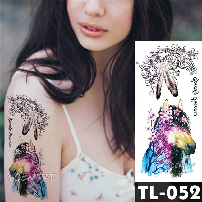 Water Transfer Dark Splash Ink Realistic Roses Temporary Tattoo Sticker Arm Leg Back Pattern Body Art Waterproof Fake Tattoo 515