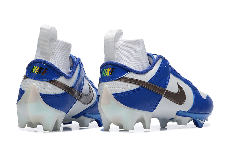 New full knitted shock-absorbing, non-slip and wear-resistant rugby shoes white and blue mysite