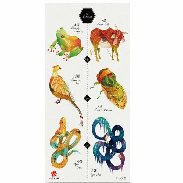 1pcs Flower Animal Body Art Temporary Waterproof Tattoo Sticker Wolf Mermaid Designs