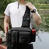 Men Fishing Tackle Backpack with Rod Holder Lure Box Gear Storage Bag Fanny Pack