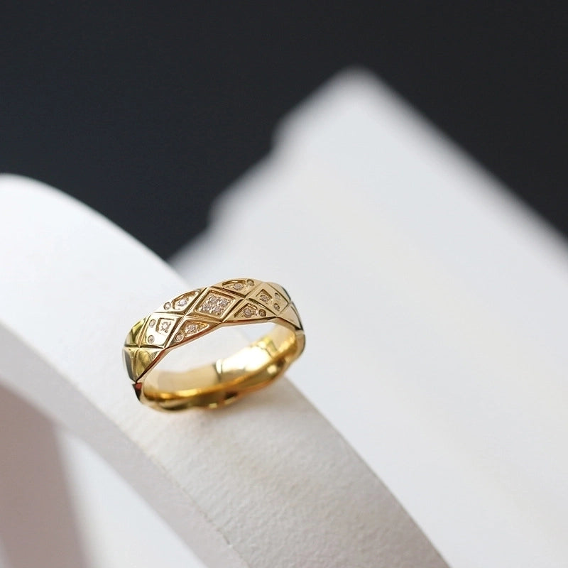 Fashion 304 Stainless Steel Rhinestones 18K Gold Plated