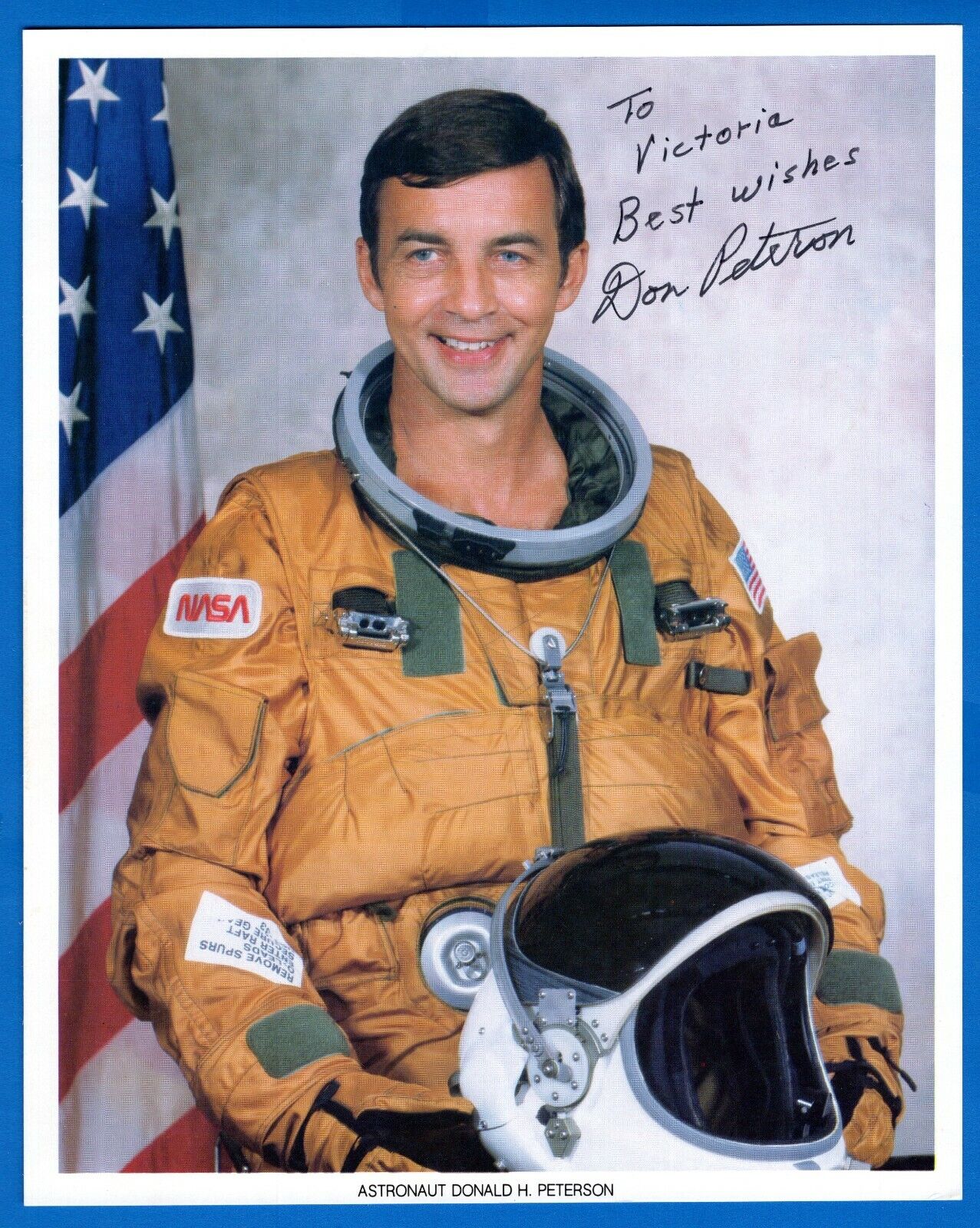 Donald Peterson NASA Astronaut Hand Signed Autograph 8x10 Photo Poster painting