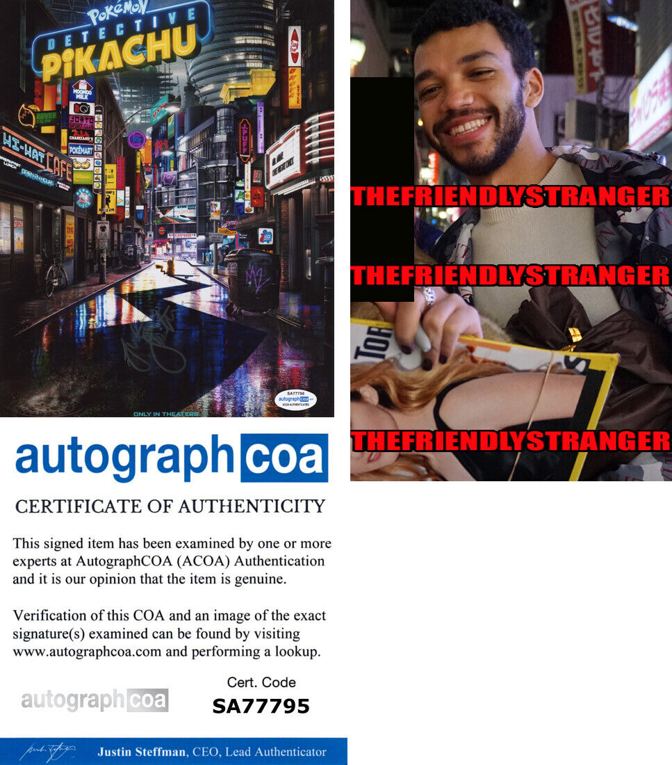 JUSTICE SMITH signed POKEMON DETECTIVE PIKACHU