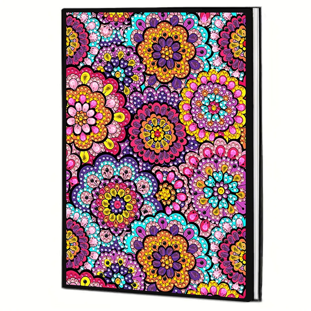 DIY Flower Diamond Painting Journals Notebooks 50 Pages A5 No Lines Special Shaped Diamond Art Kits for Beginners Craft Lovers and Artists (Mandala Pattern)
