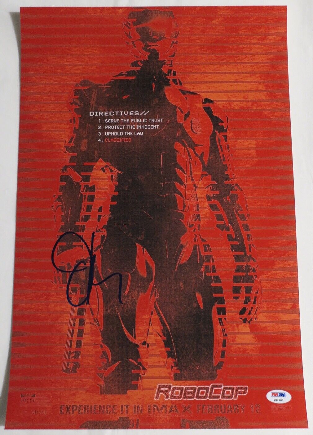 Joel Kinnaman Signed Robocop Authentic Autographed 12x18 Photo Poster painting PSA/DNA #Y84982