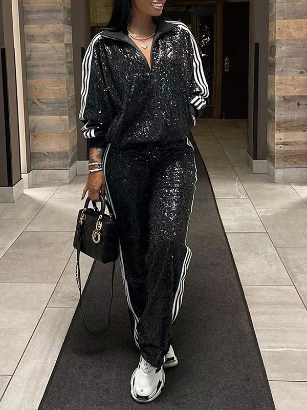 Sequin Blouse & Pant Set