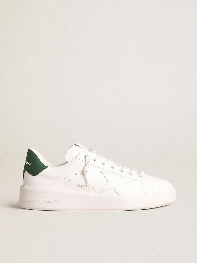 Purestar con estrella de origen biológico blanca y refuerzo de talón de piel verde mate