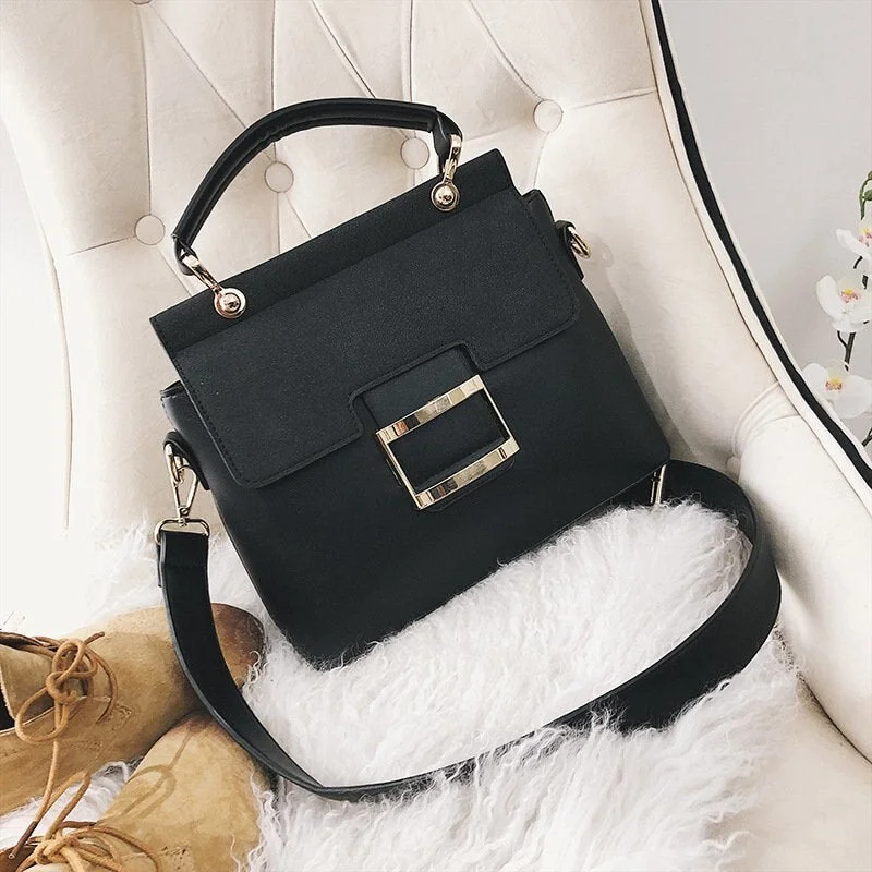 SWDF New Women Bag Vintage Shoulder Bags 2021 Buckle PU Leather Handbags Crossbody Bags For Women Famous Brand Spring Sac Femme