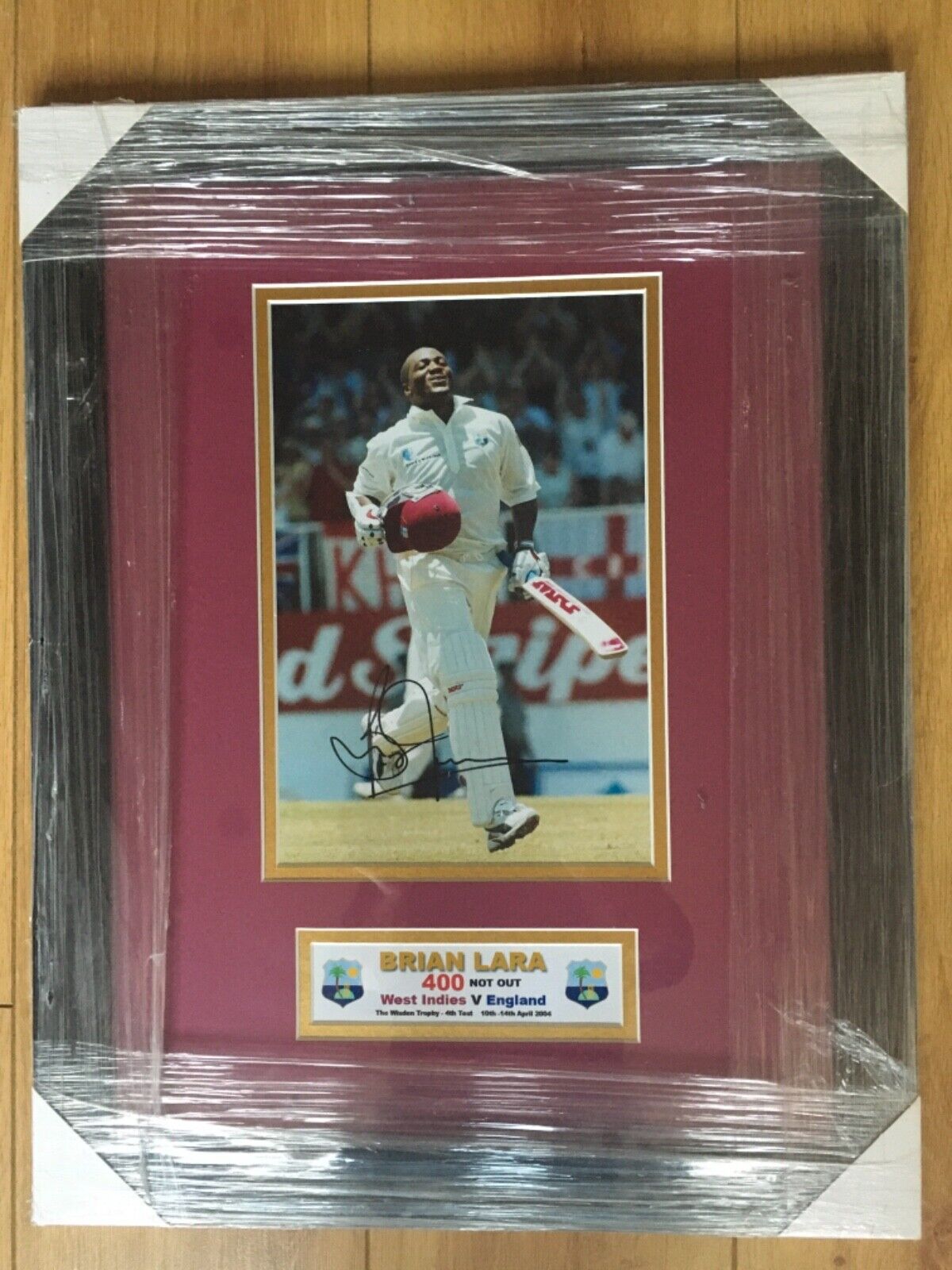 Legend Cricket Brian Lara Signed 12X8 Photo Poster painting West Indies With frame