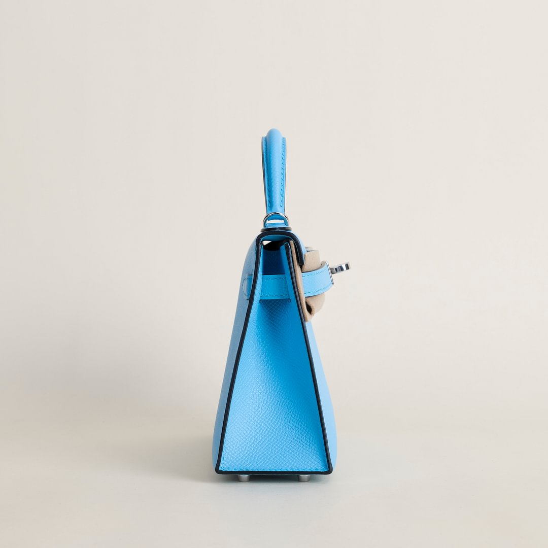 Mini Kelly II Epsom  7N Celeste PHW