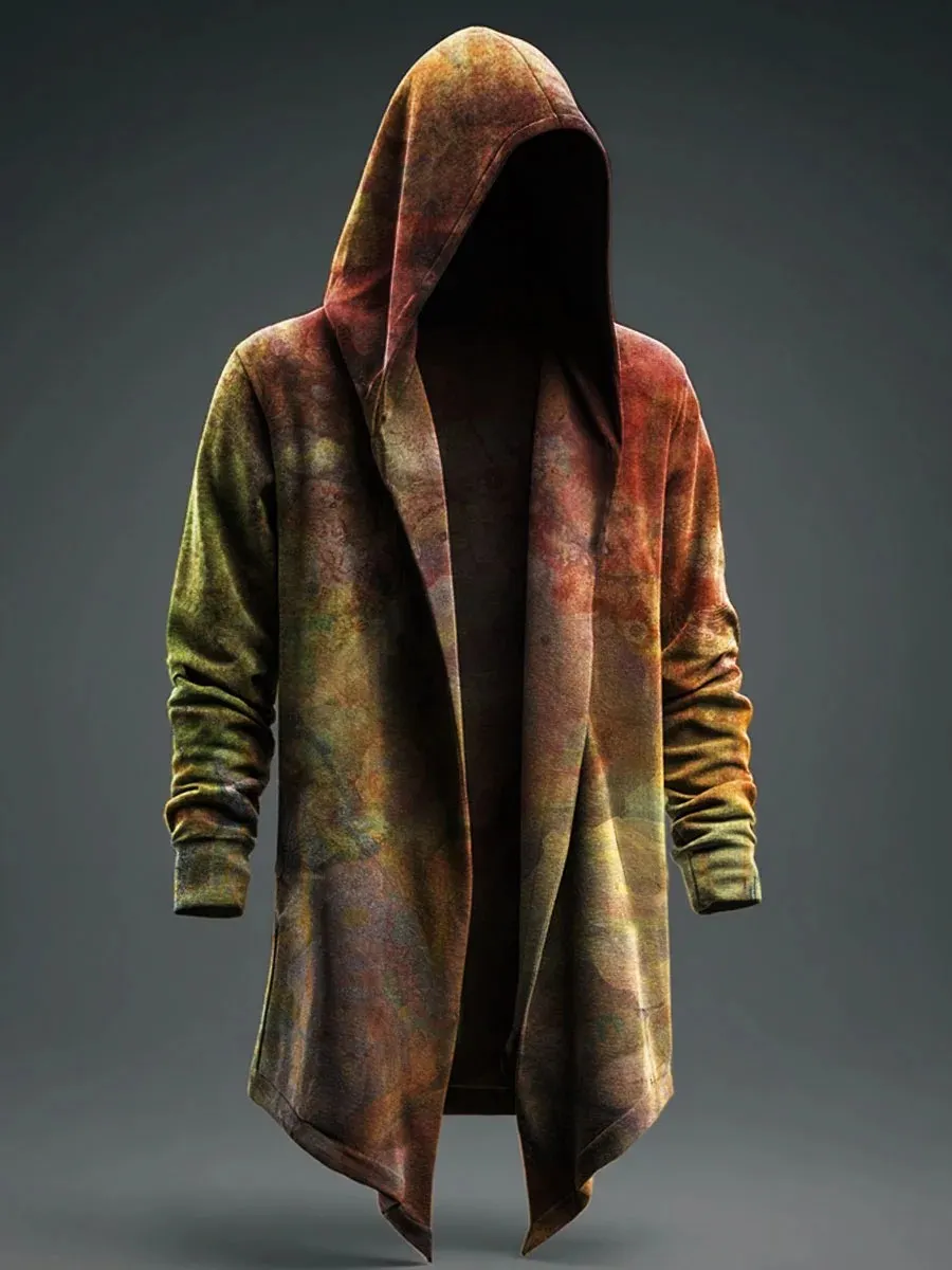 Vintage Abstract Art Prints Casual Hoodie Jacket