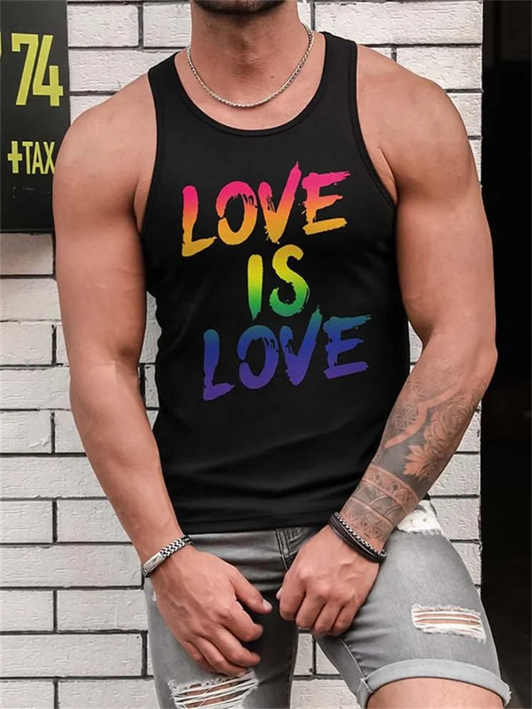 BrosWear Rainbow Love is love Casual Tank Top