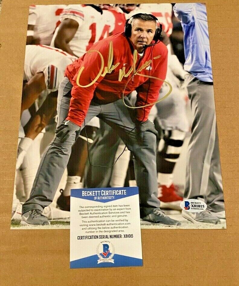 URBAN MEYERN SIGNED OHIO STATE BUCKEYES 8X10 Photo Poster painting BECKETT CERTIFIED #2