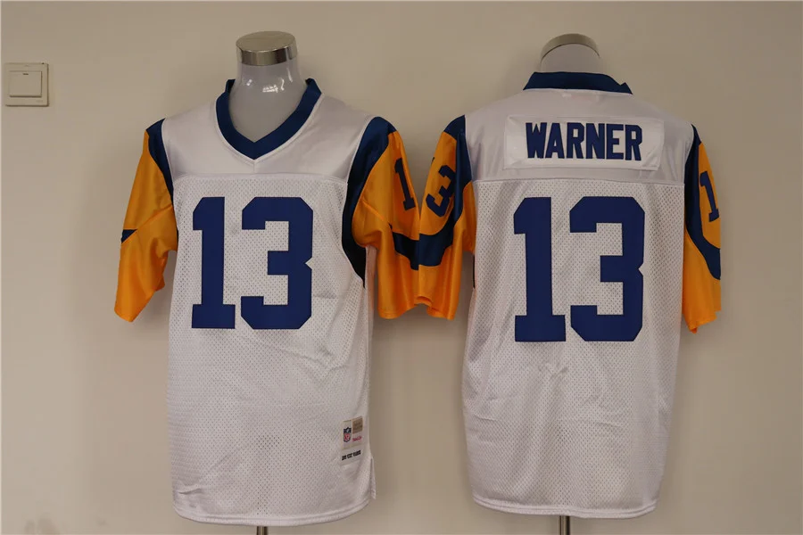 Men's San Louis Rams Kurt Warner Mitchell & Ness White Legacy Replica Jersey