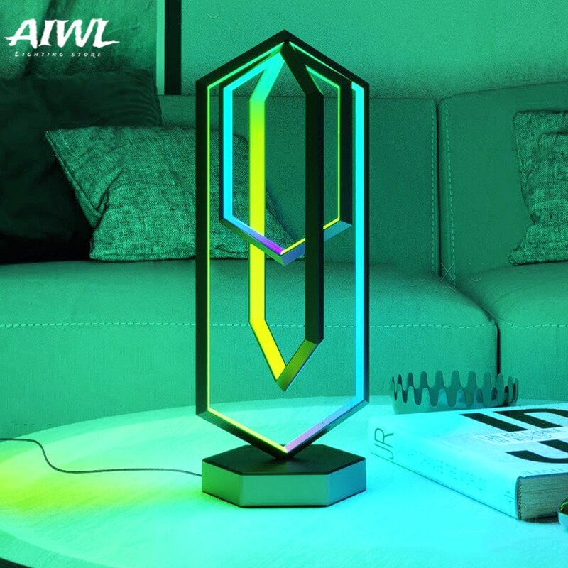 Creative RGB Remote Control Table Lamp intelligent APP Atmosphere Metal Light Living Room Bedroom Decoration Lamps Bedside Lamp