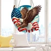 (US Local)US Flag Eagle Diamond Art Hanging Pendant 5D DIY Diamond Painting Dots Pendant