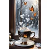 Winterkaffee &ndash; Diamantmalerei mit rundem Bohrer &ndash; 40 x 60 cm (gro&szlig;e Gr&ouml;&szlig;e)