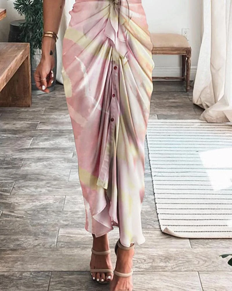 Commuter Fashion Printed Shirt Dress