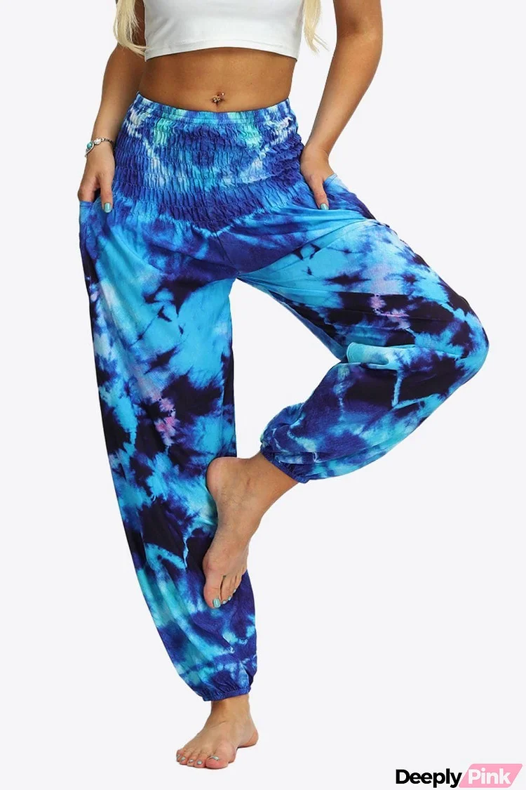 Tie-Dye Smocked Joggers