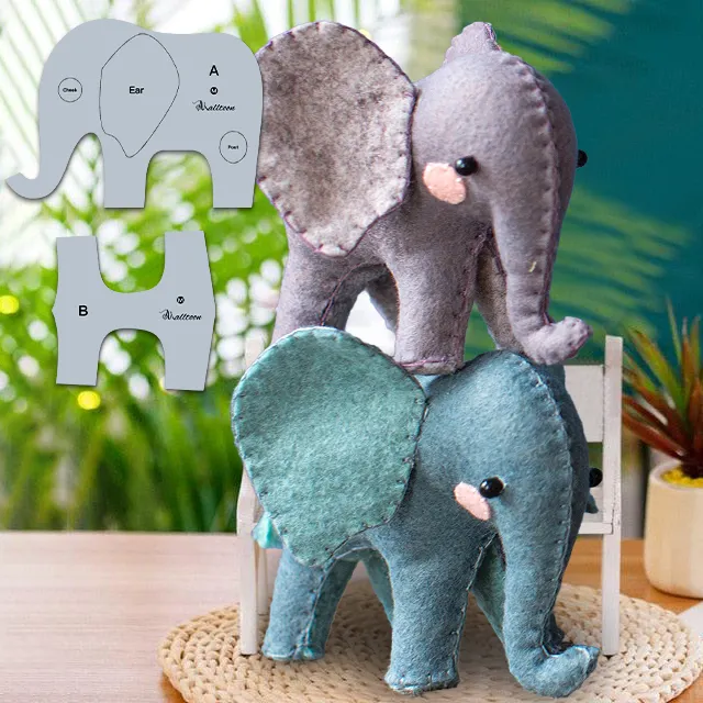 Ric Rac Elephant Pattern Cute Elephant Patchwork Template - Instructions Included