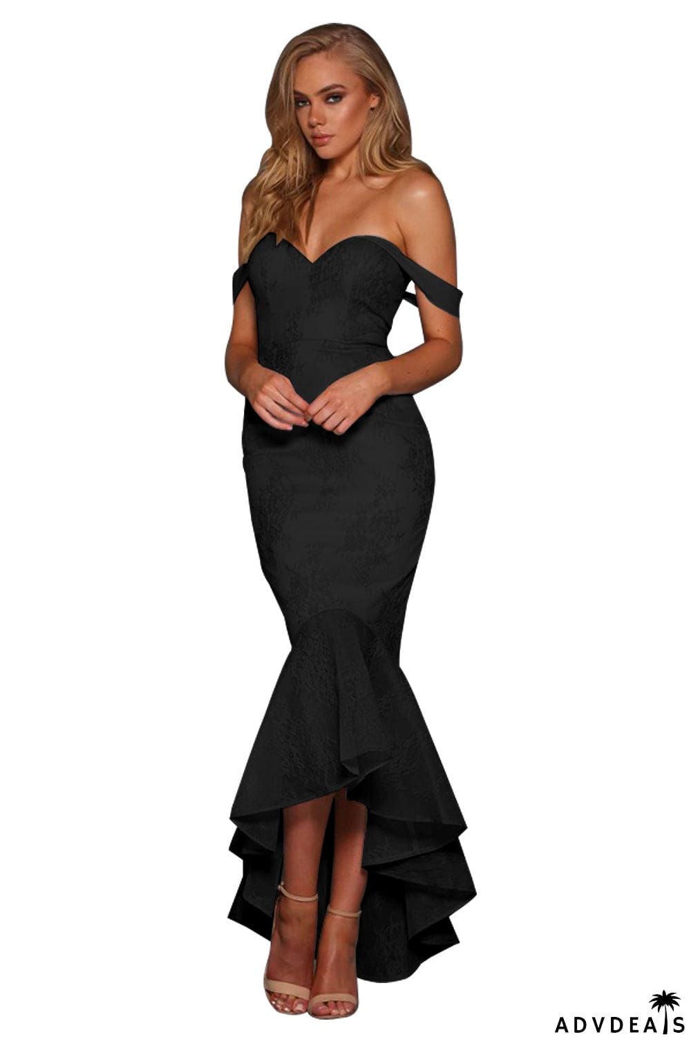 Strapless Lace Fishtail Prom Dress