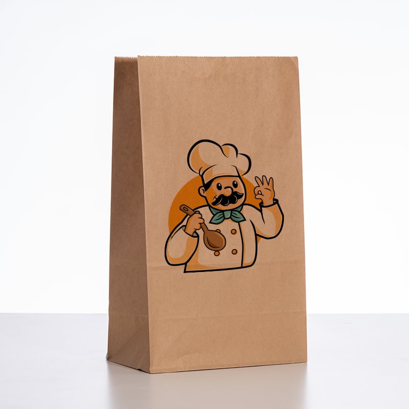 Custom Brown Paper Lunch Bags - 5.9" x 3.55" x 10.6"