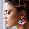 (US Only)4 Pairs Double Sided Sunflower Flag Diamond Painting Earrings for Women Girls