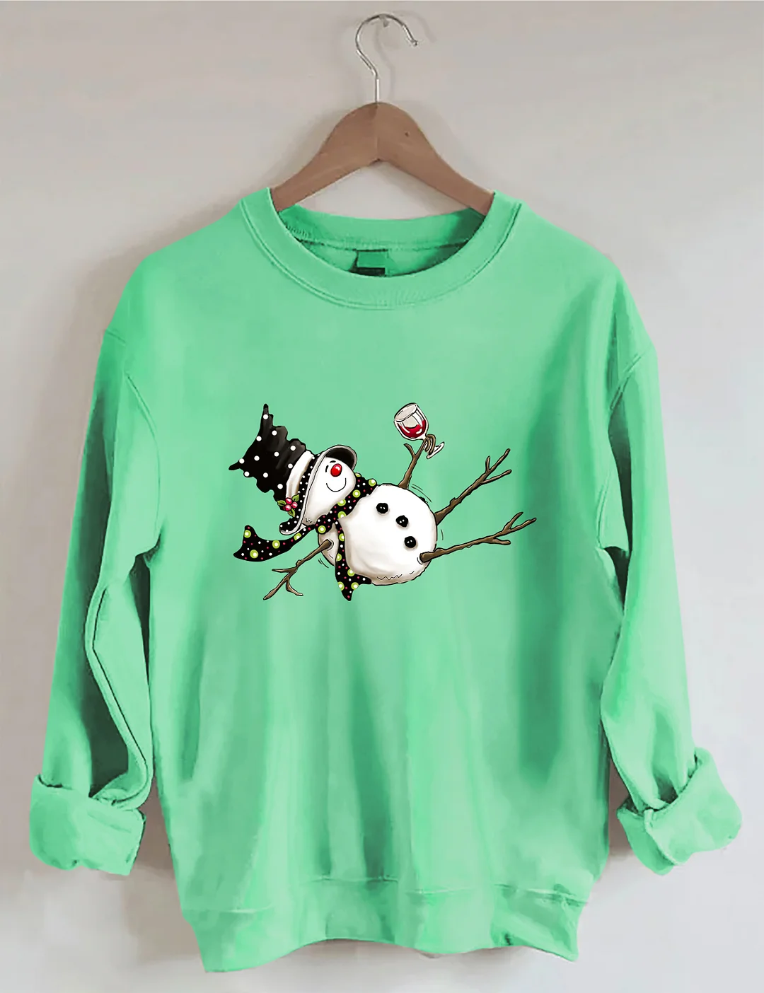 Drunk Snowman Drinking Wine Sweatshirt