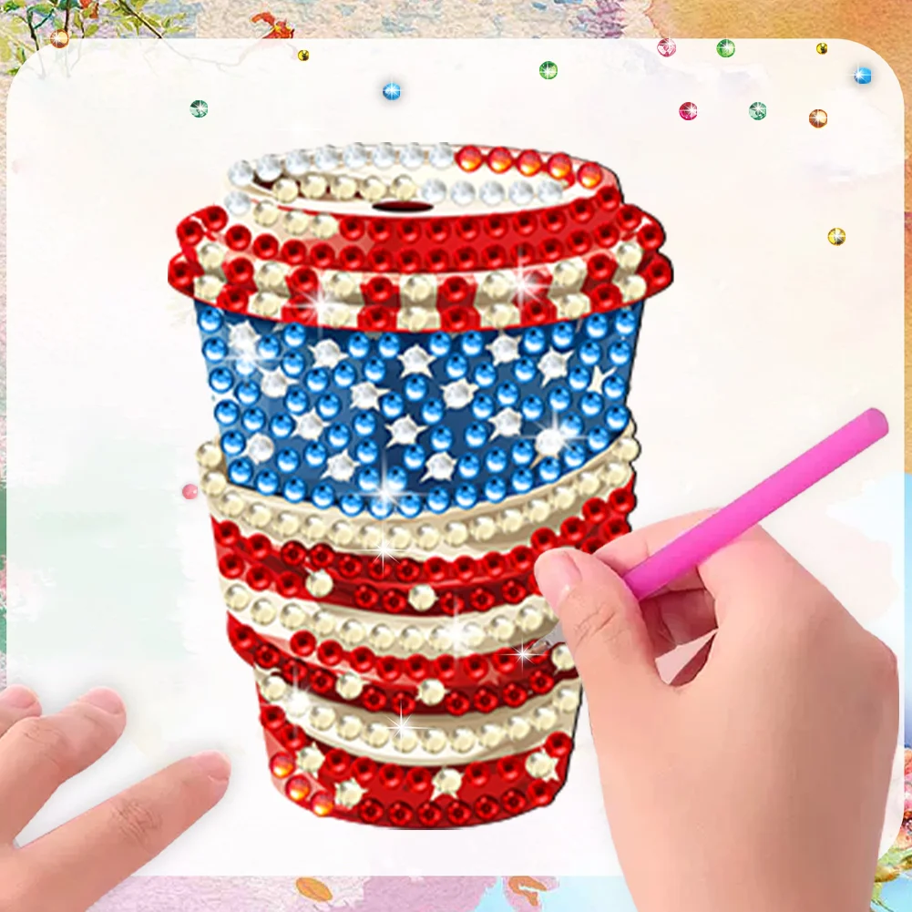 6Pcs Independence Day Series Diamond Painting Fridge Magnet for Home Decor