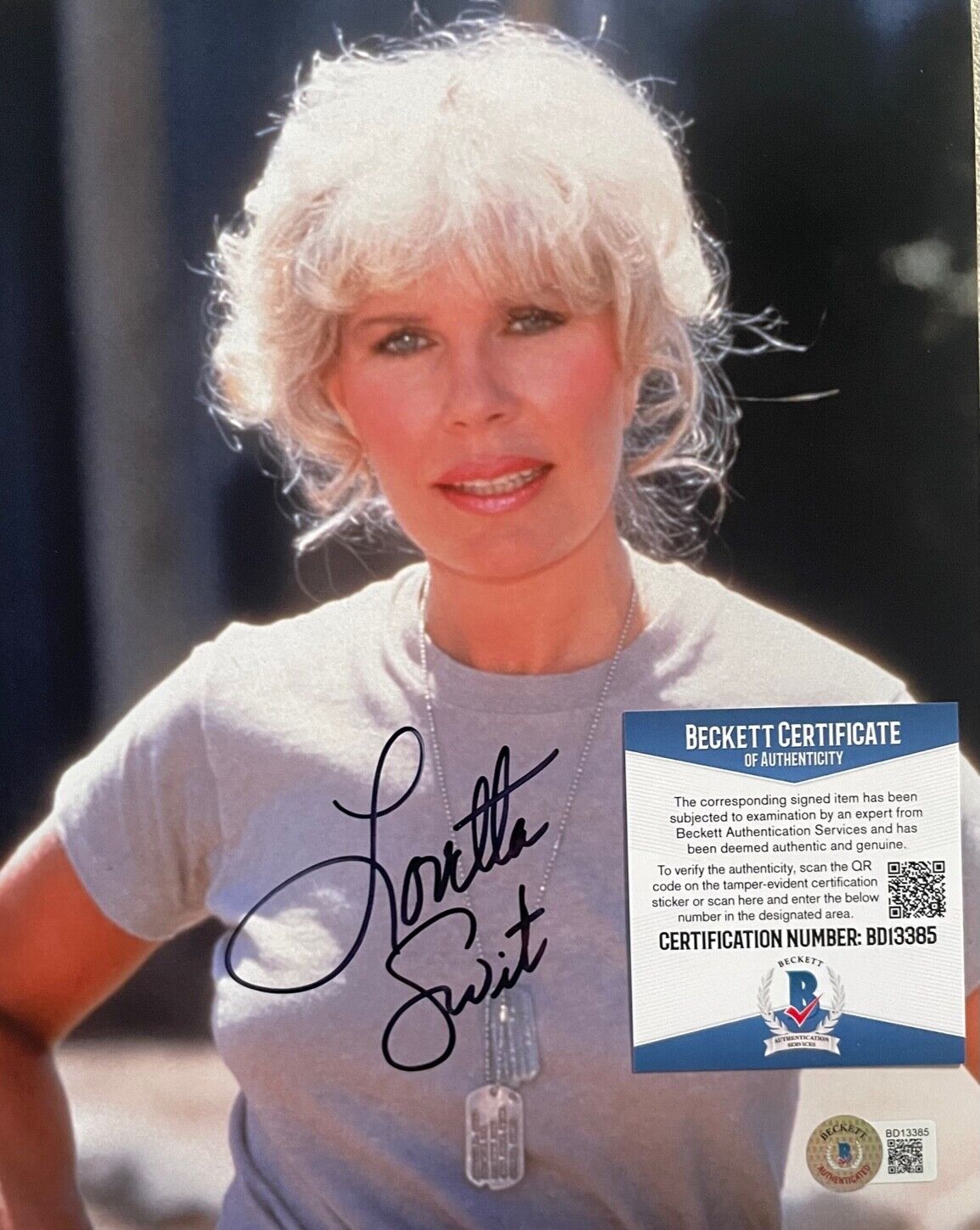 Loretta Swit MASH Original Autographed 8X10 Photo Poster painting w/Beckett COA