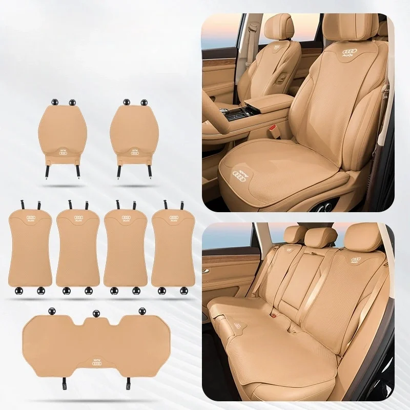 Perforated Nappa Leather Car Seat Cushion Four Seasons Seat Cushion Cover Breathable Seat Cover(Customized car models)