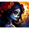 >SALE<5D DIY Full Round Drill Diamond Painting Day of the Dead Girls Kit Decor 35x30cm