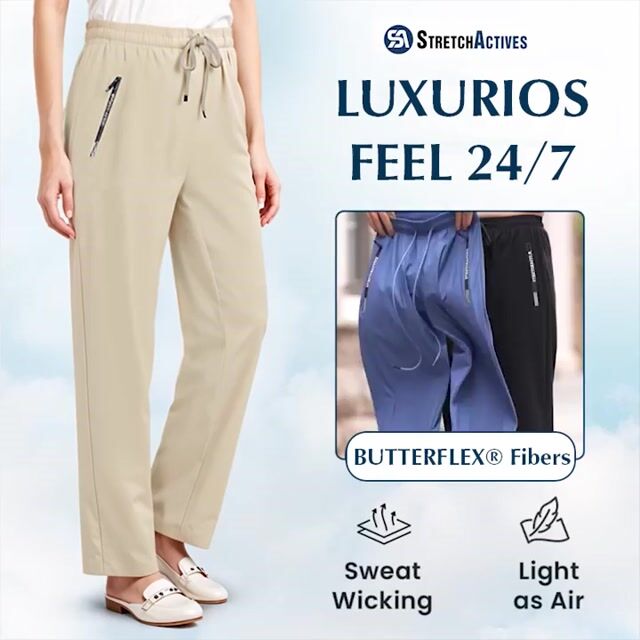 StretchActive - Women's Ultra Soft Stretch Perfect Drape Casual Pants