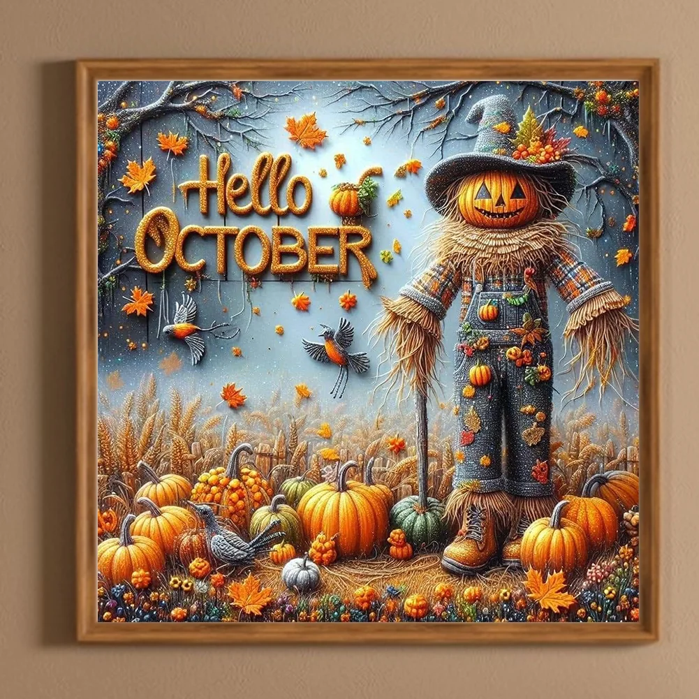 Diamond Painting - Full Round Drill - Halloween Scarecrow(Canvas|40*40cm)