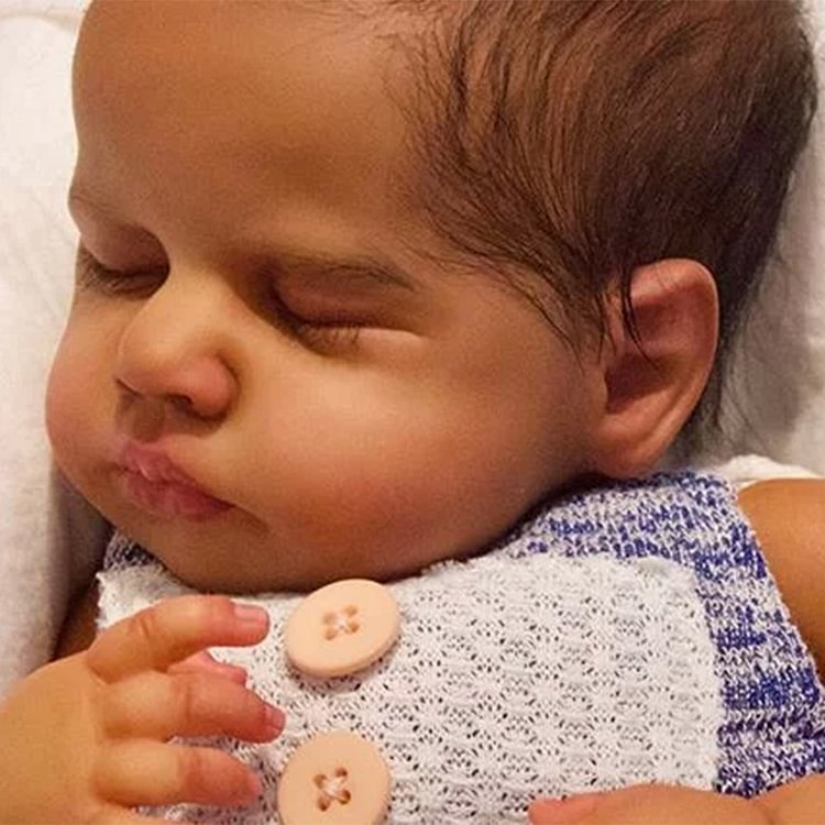 Black 20''Lifelike Sleeping Reborn Baby Doll Girl Named Erin With Bottle and Pacifier Rebornartdoll® Rebornartdoll®
