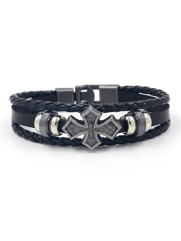 Cross Leather Bracelet