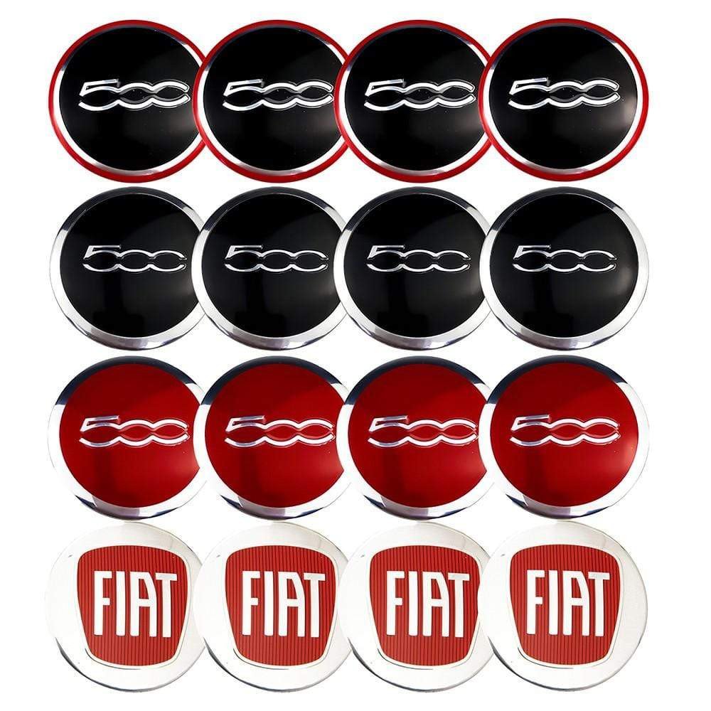 4PCS 56mm Fiat 500 Car Wheel Center Hub Cap Sticker Auto Tire Emblem Badge Decal  dxncar