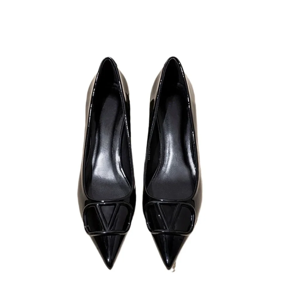 Breakj Breakj Temperament Net Red Fashion Sharp Thick Heel Single Shoes Women 2025 New Shallow-Mouthed Comfortable Career Heel High Heels