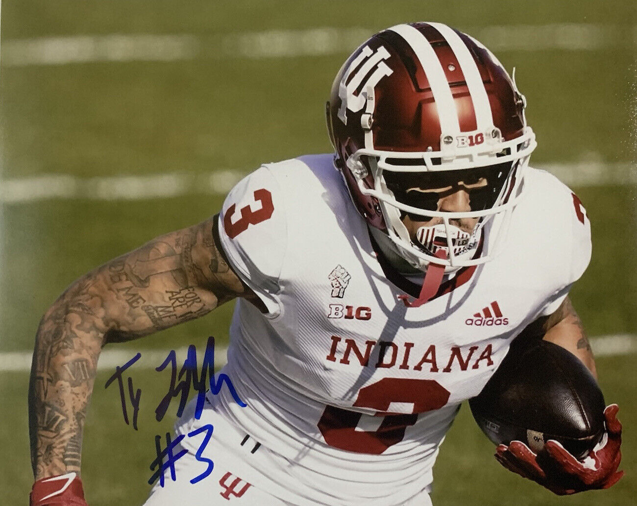 TY FRYFOGLE HAND SIGNED 8x10 Photo Poster painting INDIANA HOOSIERS WIDE RECEIVER AUTOGRAPH COA