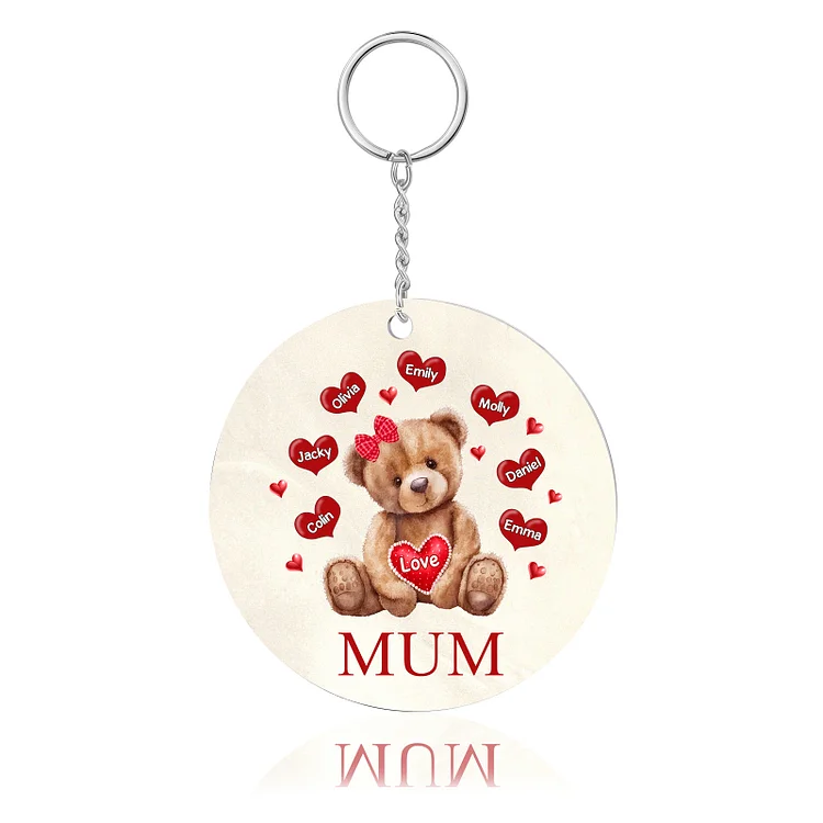 7 Names-Bear Personalized Text Keychain Gift Custom Special Keychain Gift For Mum