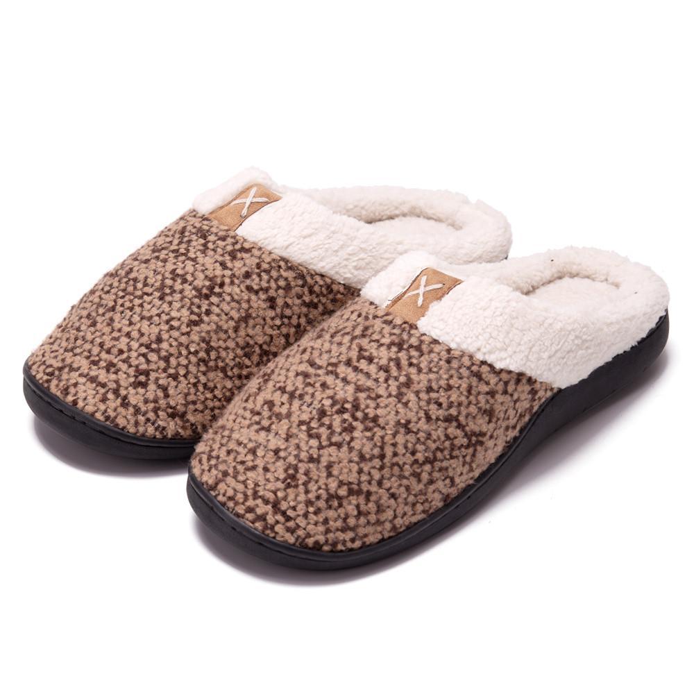 Dacomfy Men's Sponge slippers imitation plush shoes 