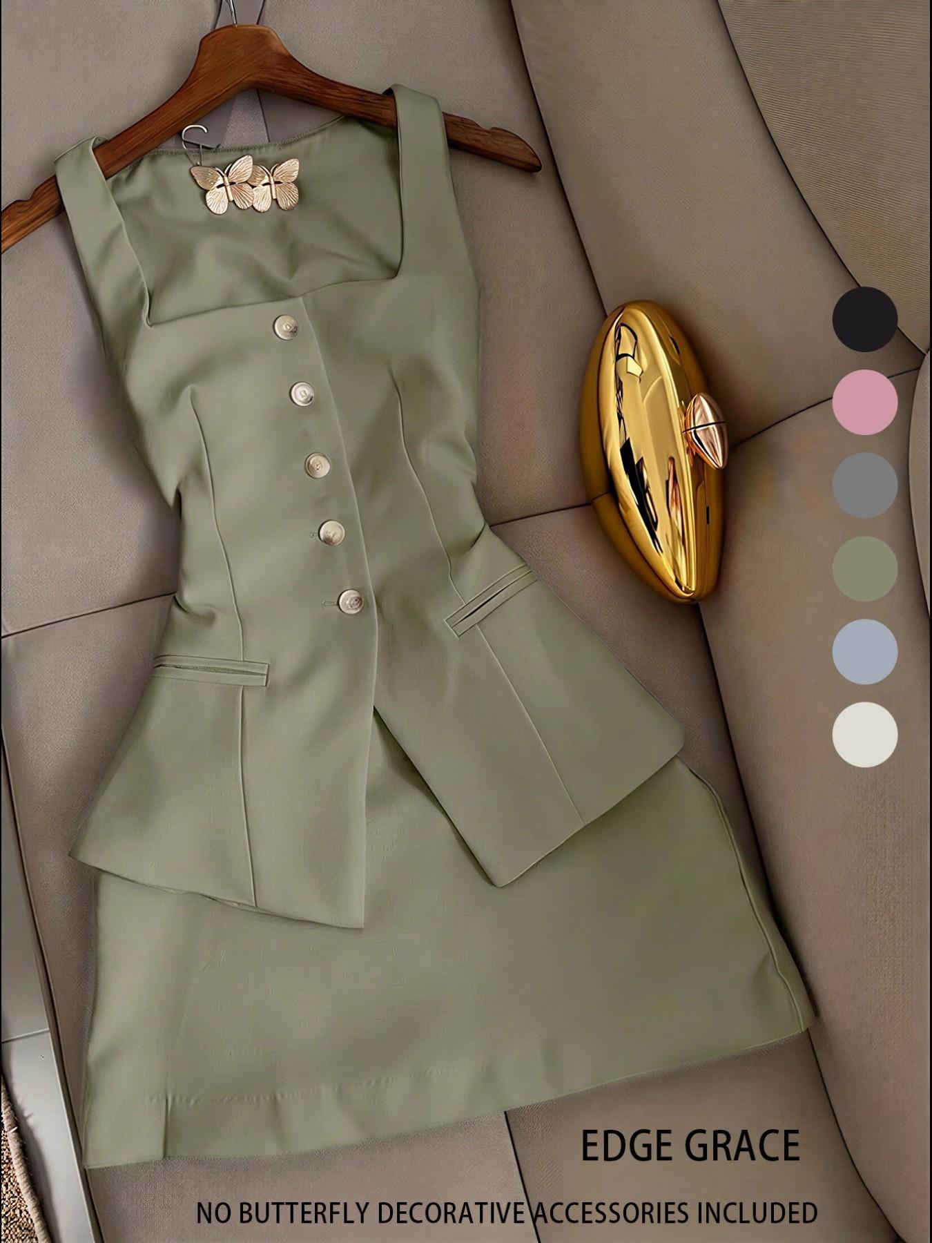 New Women's Short Skirt Two-Piece Set Vest Top Elegant Aesthetic Minimalist Casual Fashion, Stylish Summer Outfit, Perfect for Daily Wear Womenswear