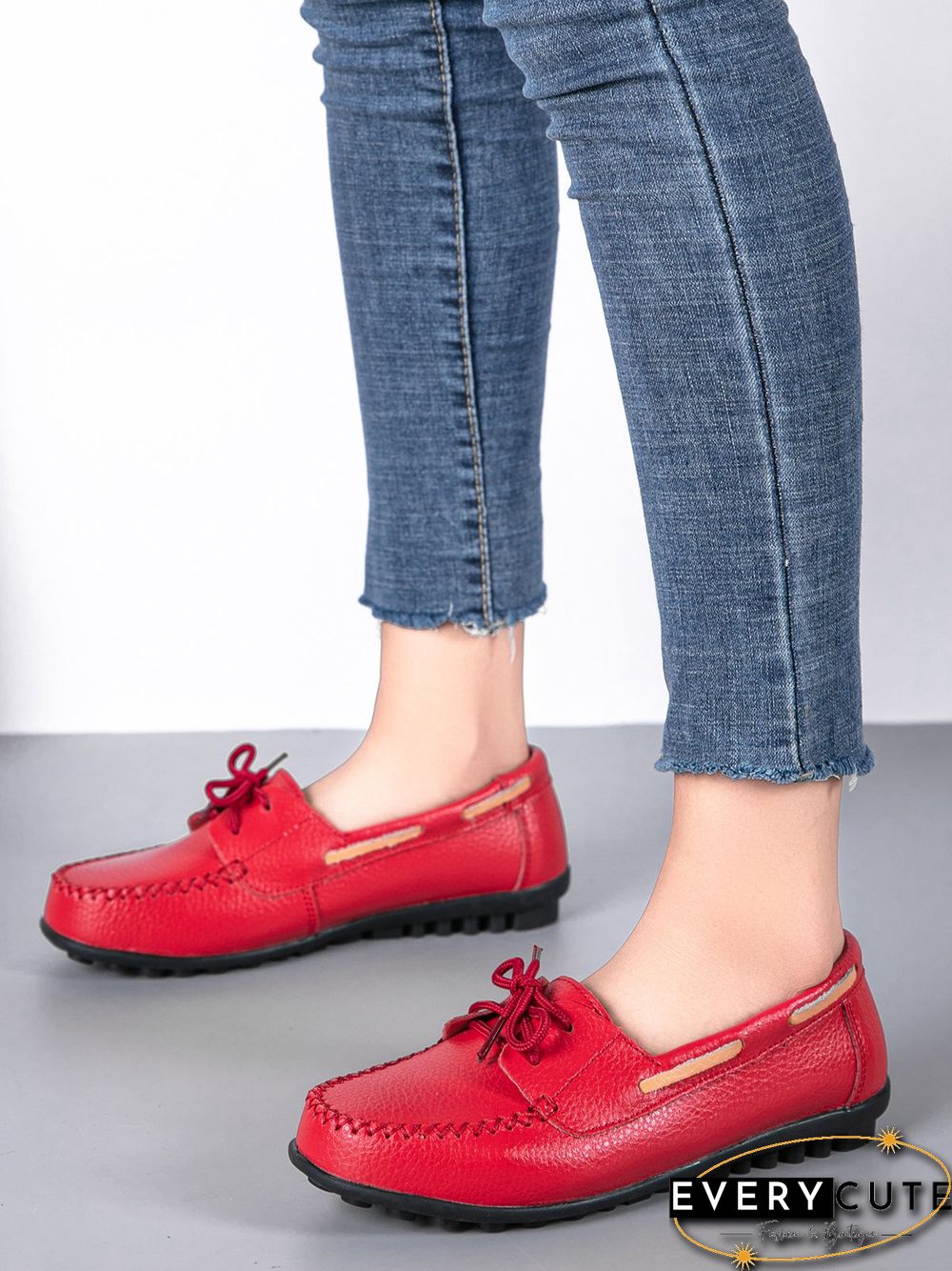 Retro Casual Simple Lace-up Flat Shoes