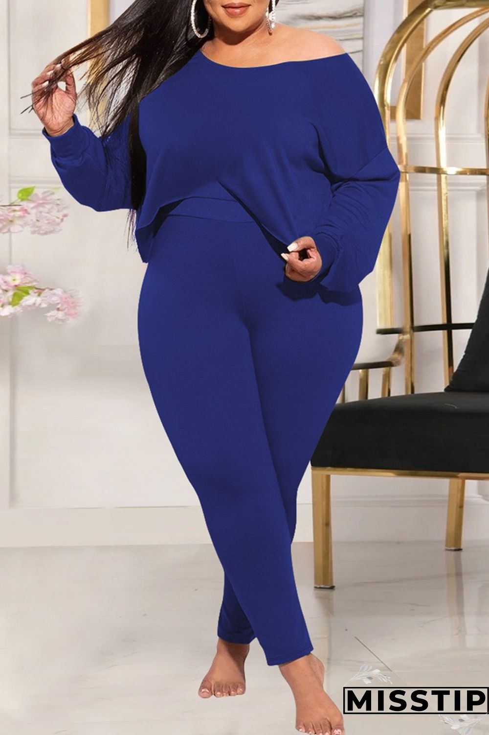 Grey Casual Solid Patchwork O Neck Plus Size Two Pieces