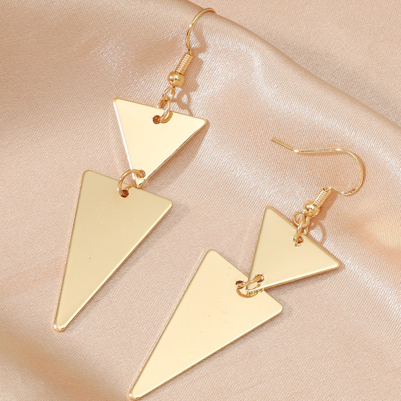 Geometric Triangle Gold-Plated Earrings